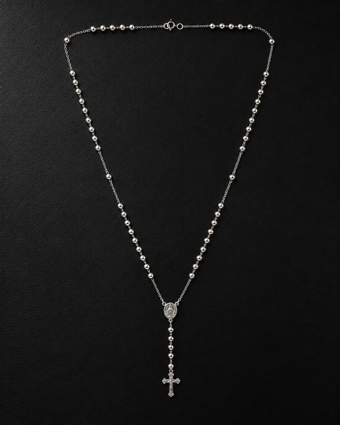 Cadena Rosario 001 Plata 925 — 60 cm