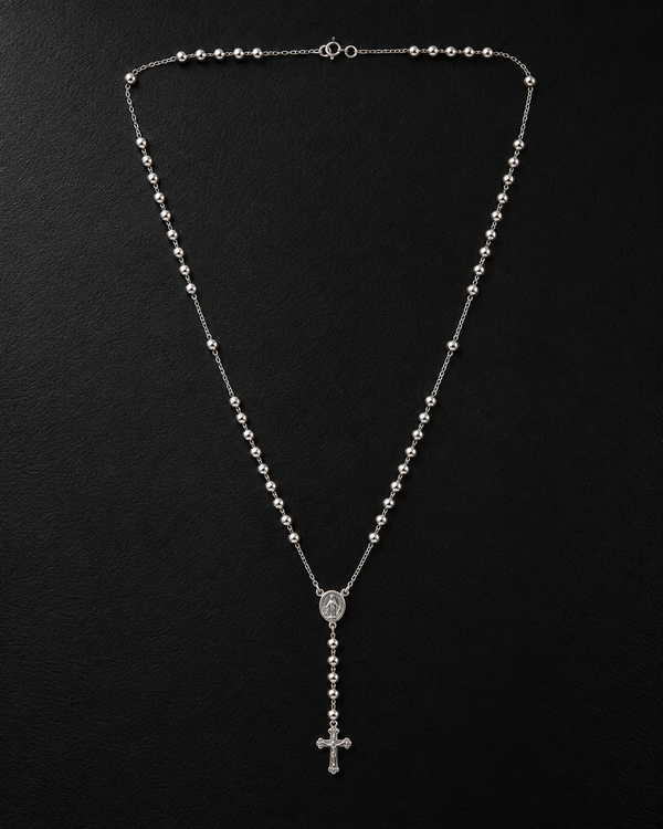 Cadena Rosario 001 Plata 925 — 60 cm