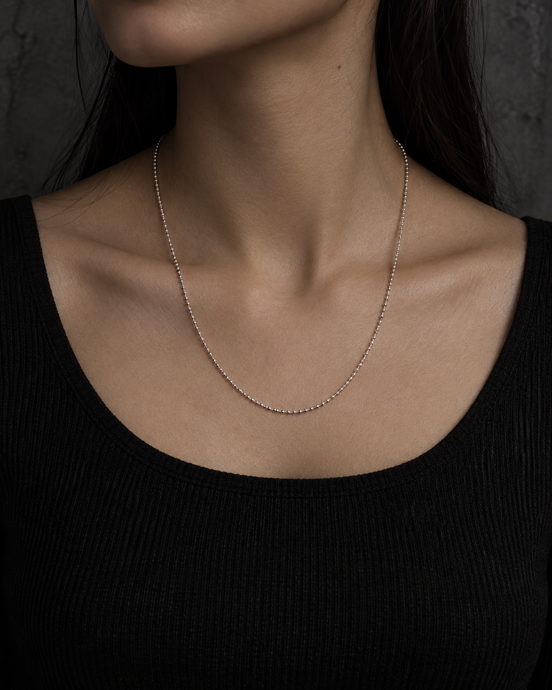Cadena Bolitas 002 Plata 925 — 50 cm