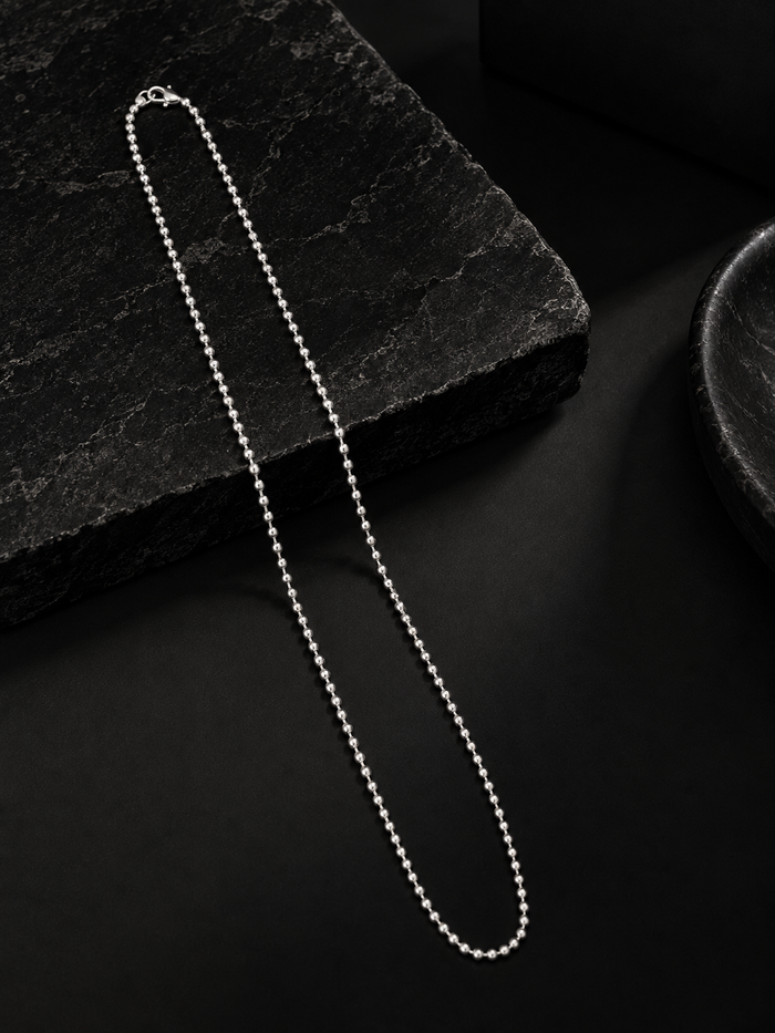 Cadena Bolitas 002 Plata 925 — 50 cm