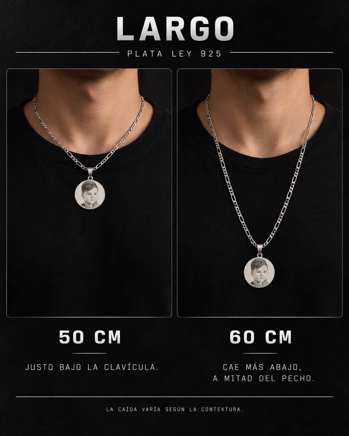 Guía de largos: fotograbado en cadena de 50 cm y de 60 cm